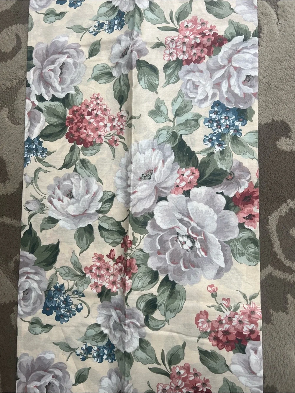 Crown Craft Williamsburg  Floral Garden Gable Ruffled Top Shower Curtain 72”L